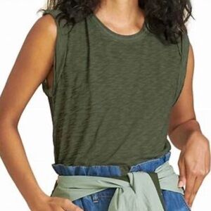 Veronica Beard Dree Muscle Tee in Green Size M